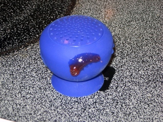 In case you accidentally dip it in jam, or other condiments - it wipes right off. In case you accidentally dip it in jam, or other condiments - it wipes right off.